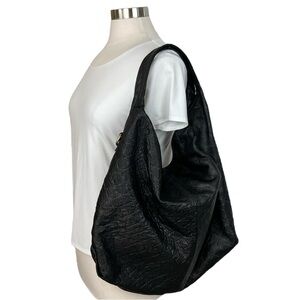 Laura DiMaggio Milano Large Black Leather Hobo Bag